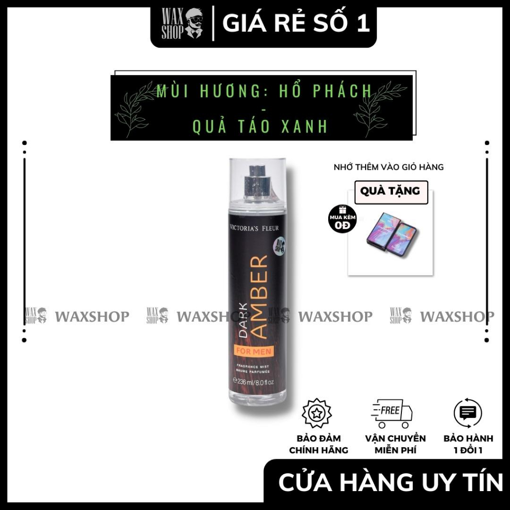 Xịt Thơm Body Mist Nam Cao Cấp Victoria's Fleur - Hàng Chính Hãng - Bảo Hành 180 Ngày - Waxshop