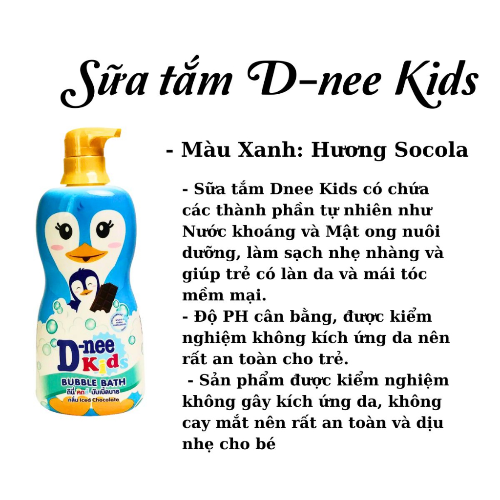 Sữa Tắm Gội Dnee Kid Cho Bé Hình Hoạt Hình Đáng Yêu  Thái Lan Vàng, Đỏ, Xanh 400ml