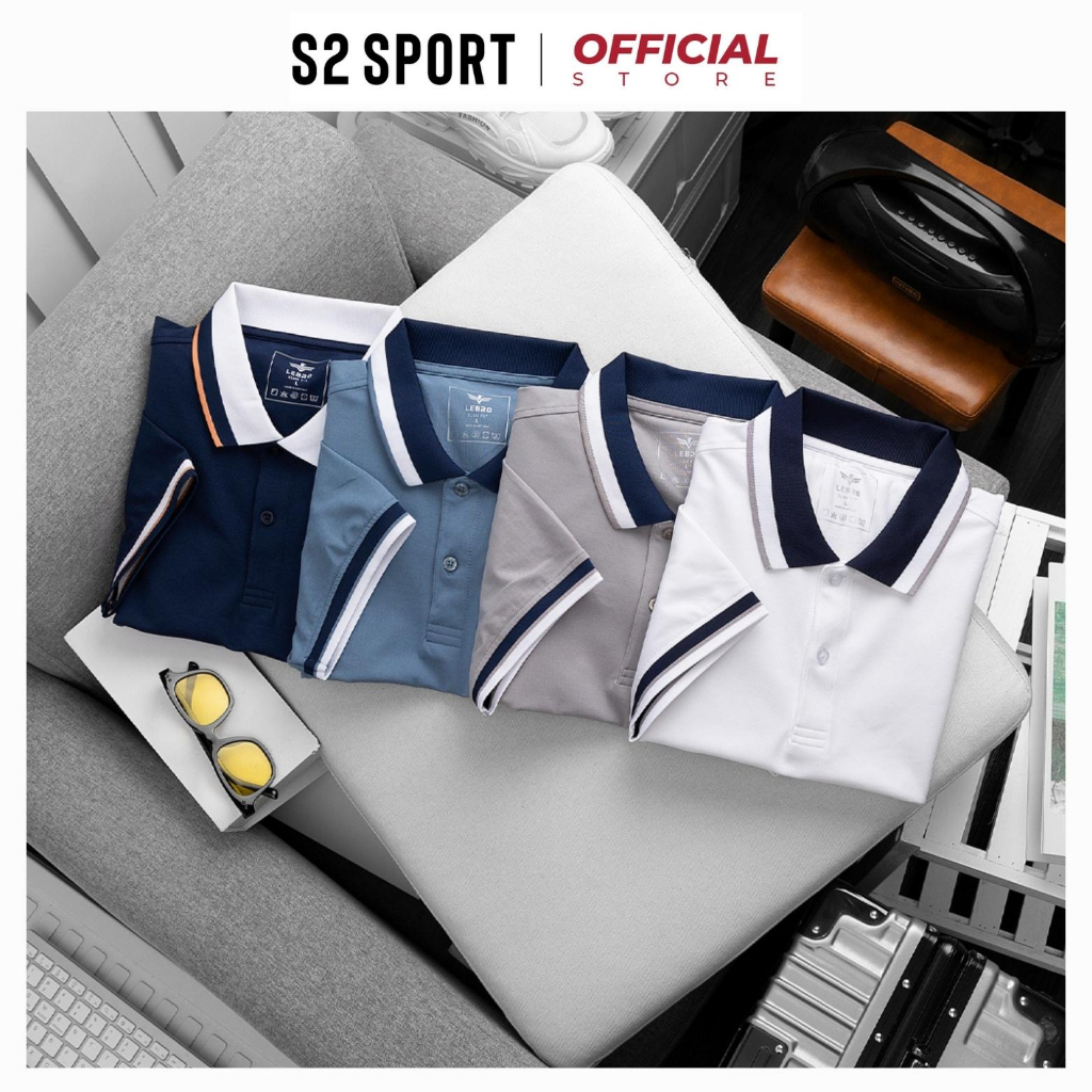 Áo polo thun nam S2 SPORT SPL2306 có cổ tay ngắn phối line to sang trọng cotton cvc co giãn thoáng mát thấm hút mồ hôi