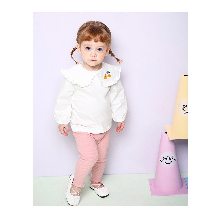 Bộ nỉ da cá cổ thêu cherry cho bé gái BMI029