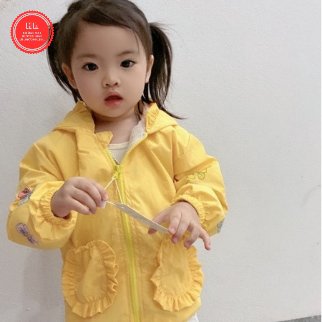 Áo Khoác Gió Thu Đông 2 Lớp Bé Trai, Bé Gái  Chất Vải Gió Nhăn Siêu Nhẹ, Chống Nắng, Chống Nước