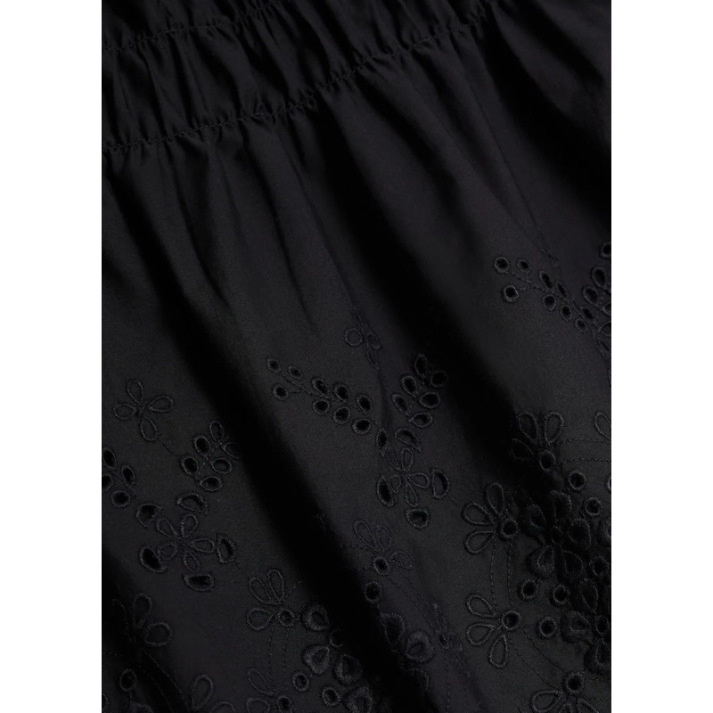 Áo crop đen Mango tay bồng