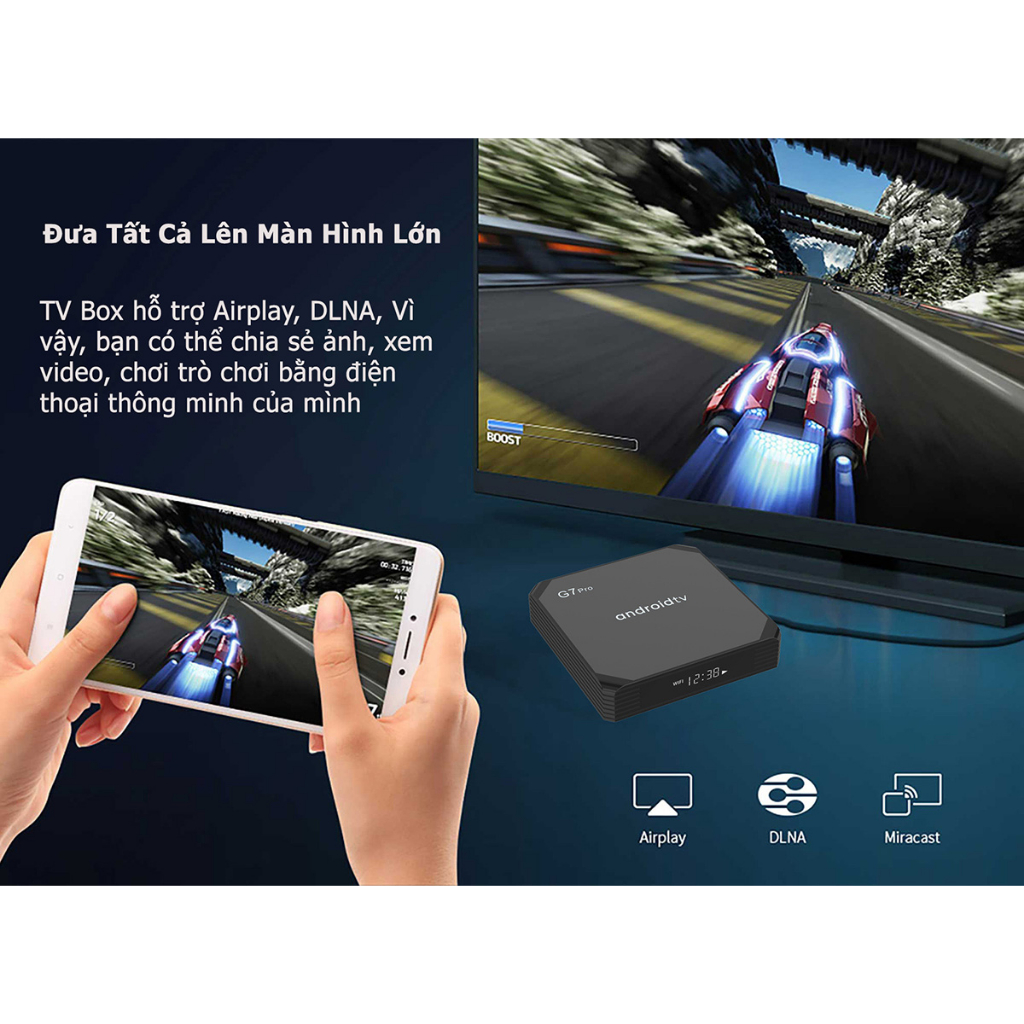 TV Box G7 Pro Android TV 11 RAM 4G + 32G Điều Khiển Bằng Giọng Nói