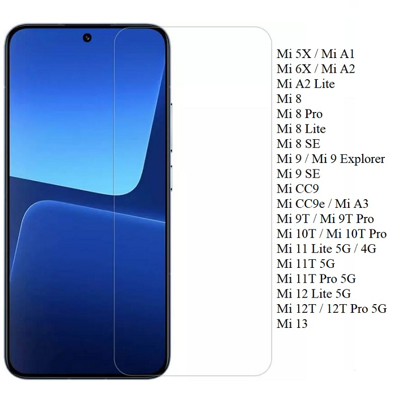 All Mi Kính cường lực trong suốt KHÔNG Full Xiaomi 8 9 9T 10 10T 11 11T 12 12T 13 SE Pro Lite Ultra 5x 6x A1 A2 CC9 CC9e
