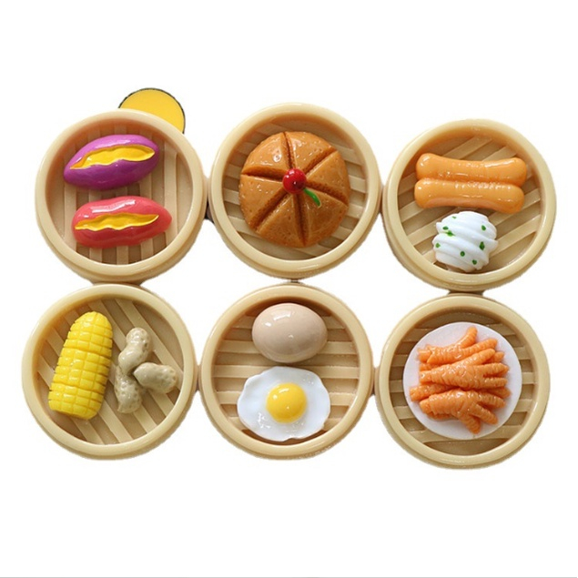 Mô Hình khay đồ ăn, xửng dimsum  nhỏ cho các bạn trang trí nhà búp bê, làm móc khóa, DIY