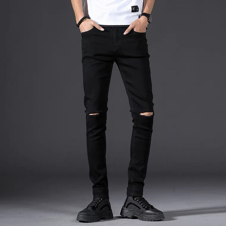 Quần jean nam skinny co dãn 4 chiều rách gối MIAA dáng skinny quần bò nam trơn cao cấp dáng ôm siêu chất hot 2023