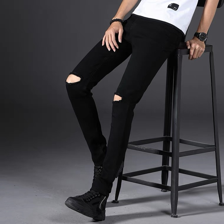 Quần jean nam skinny co dãn 4 chiều rách gối MIAA dáng skinny quần bò nam trơn cao cấp dáng ôm siêu chất hot 2023