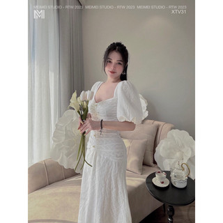 Đầm xòe ren thêu
