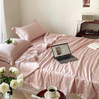 Bộ ga trải giường tencel vân chìm chăn chần sẵn tiện lợi