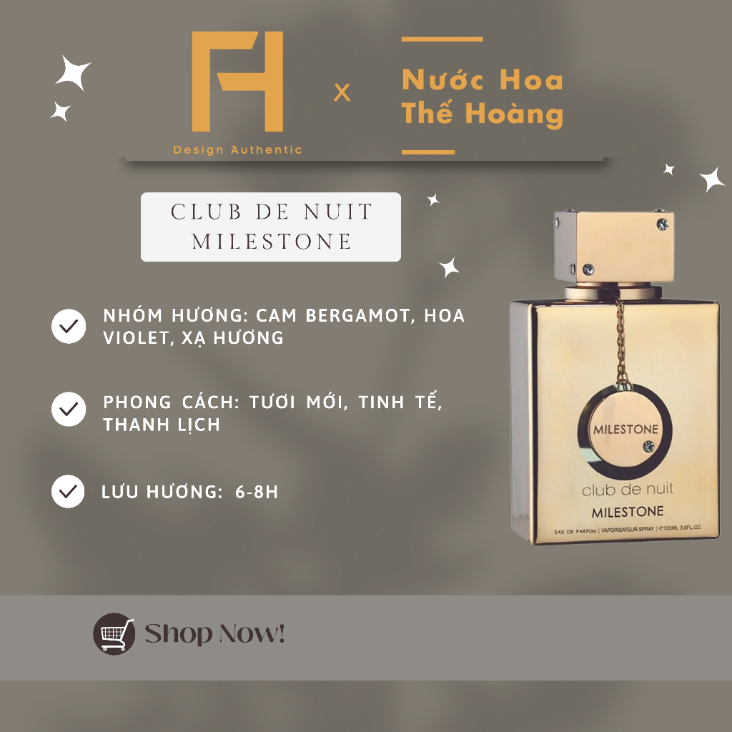 Nước Hoa Unisex Club De Nuit Milestone Eau De Parfum chiết 10ml, 20ml - Nước Hoa Thế Hoàng