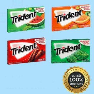 [Vỉ 28 &12 tép]Kẹo Trident Gum Không Đường Giúp Thơm Miệng Nhập Khẩu Thái Lan