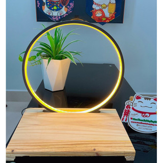 Đèn phát quang để tượng phật, kệ đèn led trang trí mèo thần tài