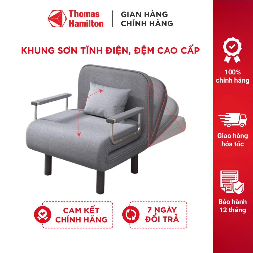 Ghế Sofa Giường Gấp Gọn Đa Năng 3 Trong 1 Thomas Hamilton Di Động, Siêu Tiện Lợi