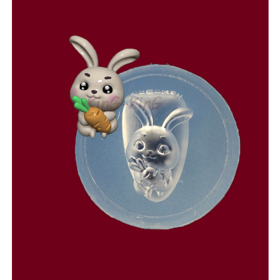 Thỏ carot - Khuôn silicone làm charm trang trí nail