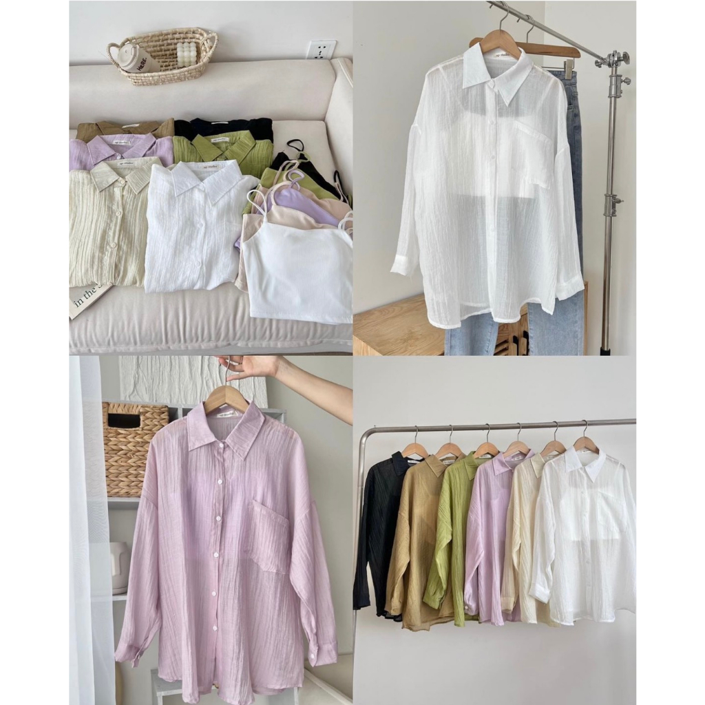 Áo sơ mi voan kèm áo hai dây kiểu Hàn Quốc 247plus - Aovoankem2s484_P4K11