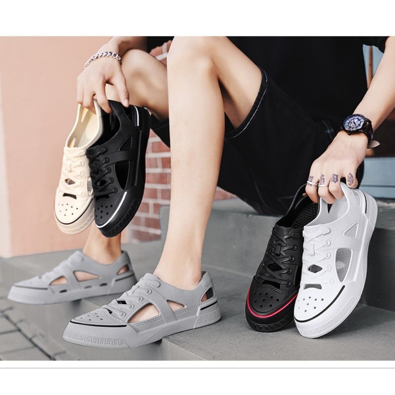 Giày sneaker đi biển siêu nhẹ chống nước nam nữ - Giày nhựa lỗ nam nữ đi mưa siêu bền - GL045