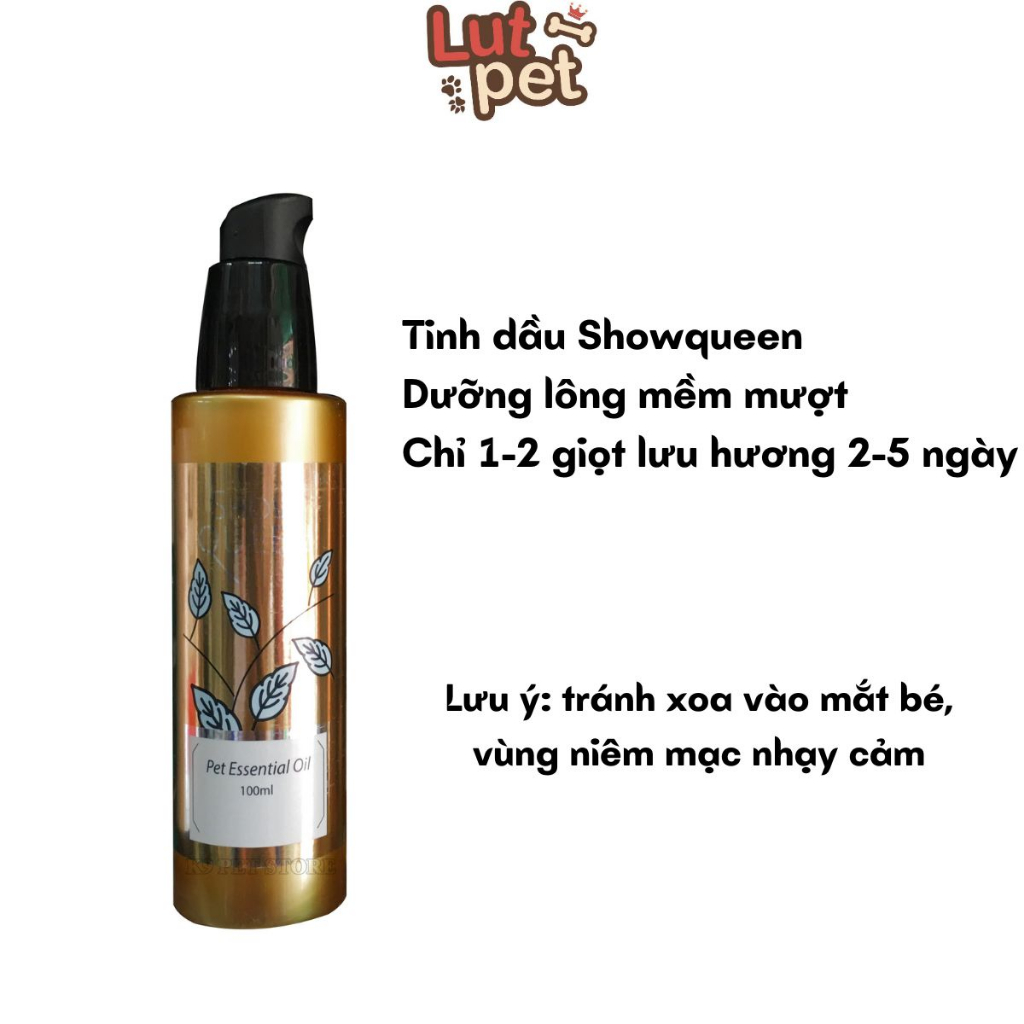 Nước hoa tinh dầu dưỡng lông chó mèo thú cưng Show Queen hương thơm nhẹ nhàng dễ chịu khử mùi - lutpet