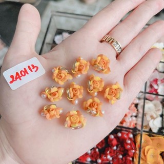 Hoa bột nail HOA HỒNG ĐÍNH ĐÁ (giá 1 bông)