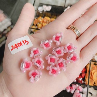 Hoa bột nail HOA HỒNG ĐÍNH ĐÁ (giá 1 bông)