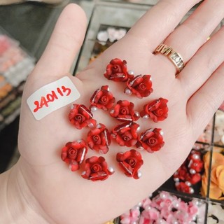 Hoa bột nail HOA HỒNG ĐÍNH ĐÁ (giá 1 bông)