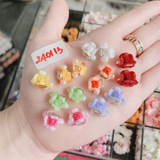 Hoa bột nail HOA HỒNG ĐÍNH ĐÁ (giá 1 bông)
