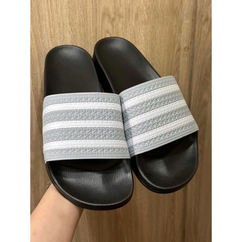Dép quai ngang nam nữ Masler MT màu Xám Sọc đế siêu nhẹ êm chân chống nước bền bỉ - dép bánh mì chắc chắn - dépbánhmi