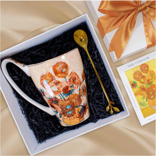 Set quà ly Hoa hướng dương | Hộp quà tặng ly Van Gogh | Quà tặng Nghệ thuật | Quà tặng bạn gái | Quà tặng đồng nghiệp