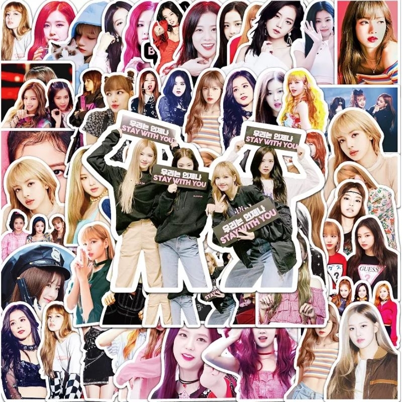 Bộ 50 hình dán sticker blackpink siêu đẹp, dán mũ bảo hiểm, sổ nhật ký, điện thoại, vali chất liệu decal Vinyl cao cấp