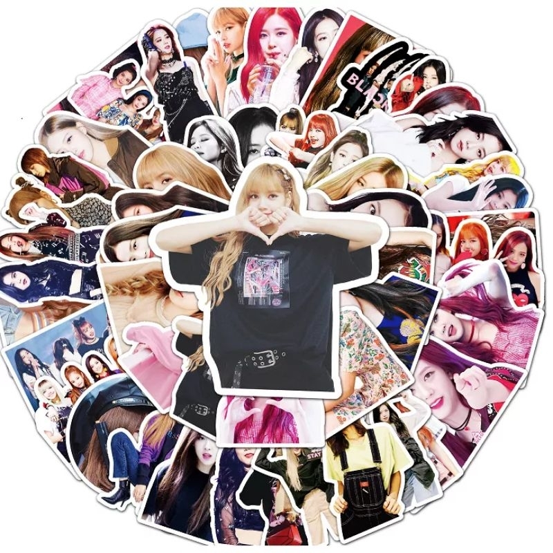 Bộ 50 hình dán sticker blackpink siêu đẹp, dán mũ bảo hiểm, sổ nhật ký, điện thoại, vali chất liệu decal Vinyl cao cấp