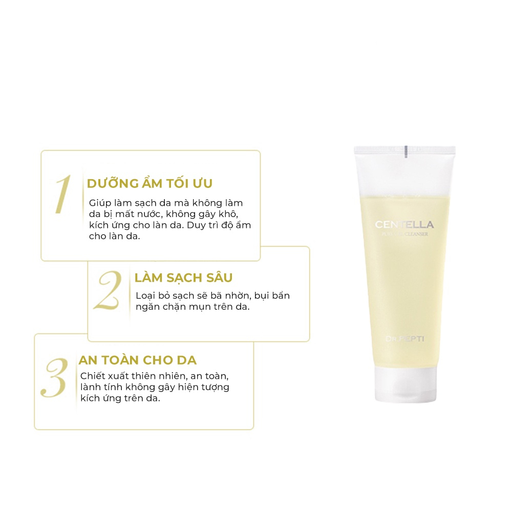 Gel rửa mặt tạo bọt Dr.Pepti Centella Pure Gel Cleanser 200ml