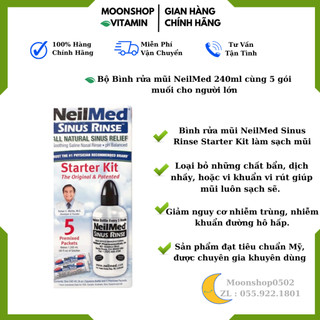 Bình rửa mũi NeilMed starter kit 240ml dùng cho người lớn.