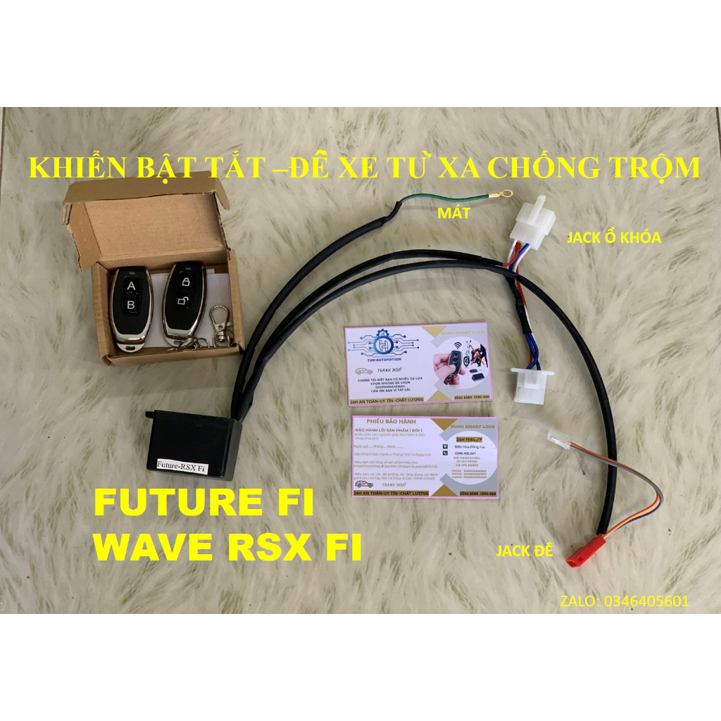 - Khóa Chống Trộm Mở và Đề xe máy từ xa cho xe WAVE -FUTURE - remote bằng kim loại khoảng cách lên đến 200m dâ