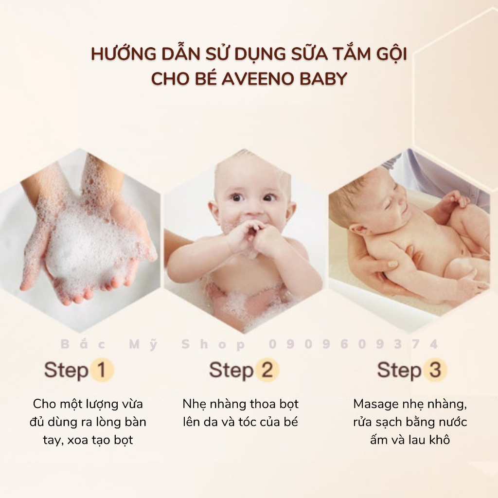 Sữa tắm gội toàn thân cao cấp Aveeno baby 236ml