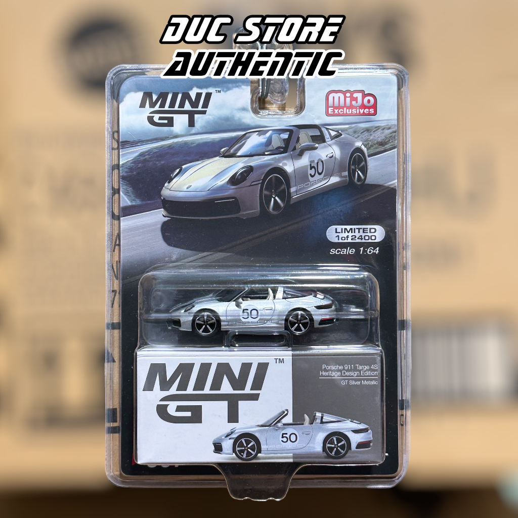 ducstore.vn Xe mô hình MiniGT #507 Porsche 911 Targa 4S Heritage Design Edition GT Silver Metallic - Card US