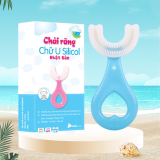 Bàn chải đánh răng chữ U thương hiệu Midkid cho bé từ 2 tuổi, chải xoay 180 độ, massage răng, chất liệu mềm mại, an toàn