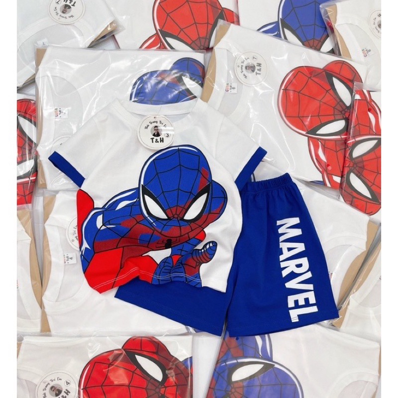 Bộ cộc tay người nhện MARVEL cho bé trai 10-30kg