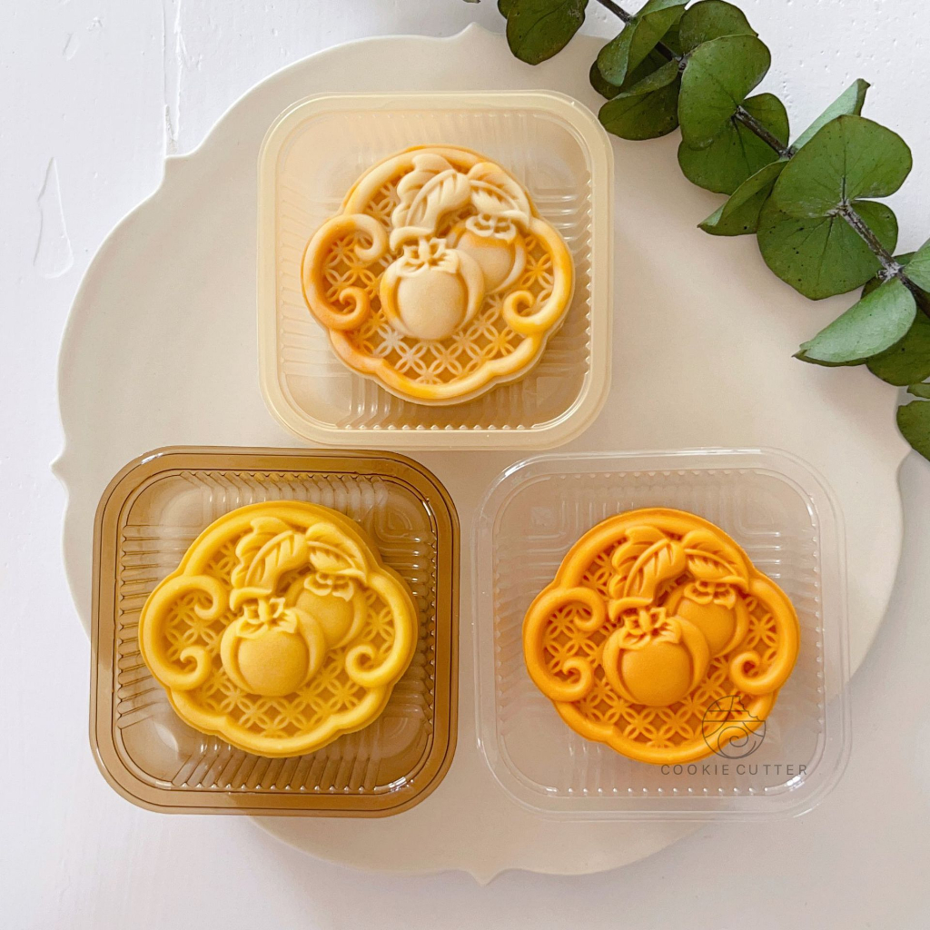 ❤️Mẫu 2023❤️ Khuôn trung thu 1 mặt họa tiết trái Hồng / KTT123