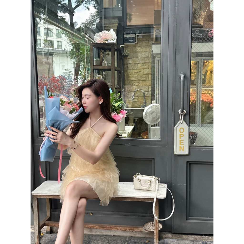 Váy Ngắn Cổ Yếm Hở Lưng Lấp Lánh Cici Blink Dress by Sois Fier