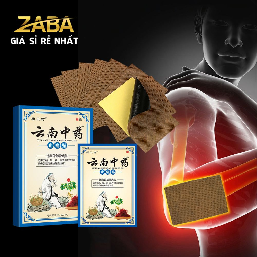 Miếng Dán Giảm Đau Mỏi Vai Gáy Lưng Thảo Dược Zaba