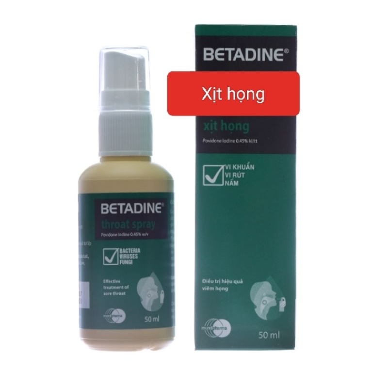 Betadin phụ khoa/ rauwr vết thương/ súc họng chai 125ml