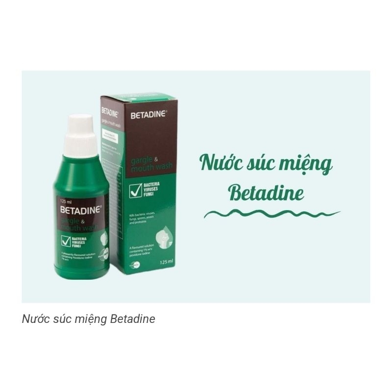 Betadin phụ khoa/ rauwr vết thương/ súc họng chai 125ml
