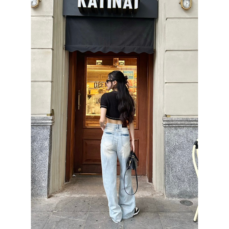 Jeans suông xanh nhạt 7215