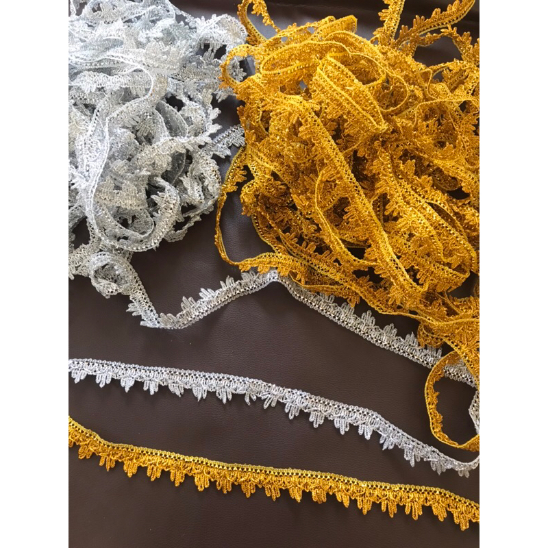 1m ren vàng kim , ren bạc cao cấp