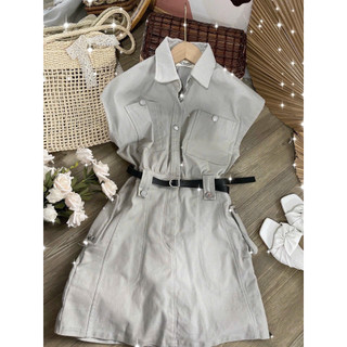 ĐẦM SƠ MI SÁT NÁCH KÈM BELT