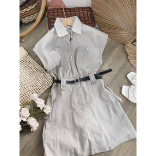 ĐẦM SƠ MI SÁT NÁCH KÈM BELT