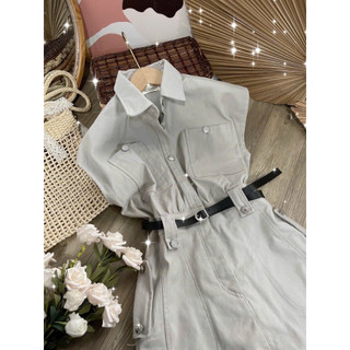 ĐẦM SƠ MI SÁT NÁCH KÈM BELT