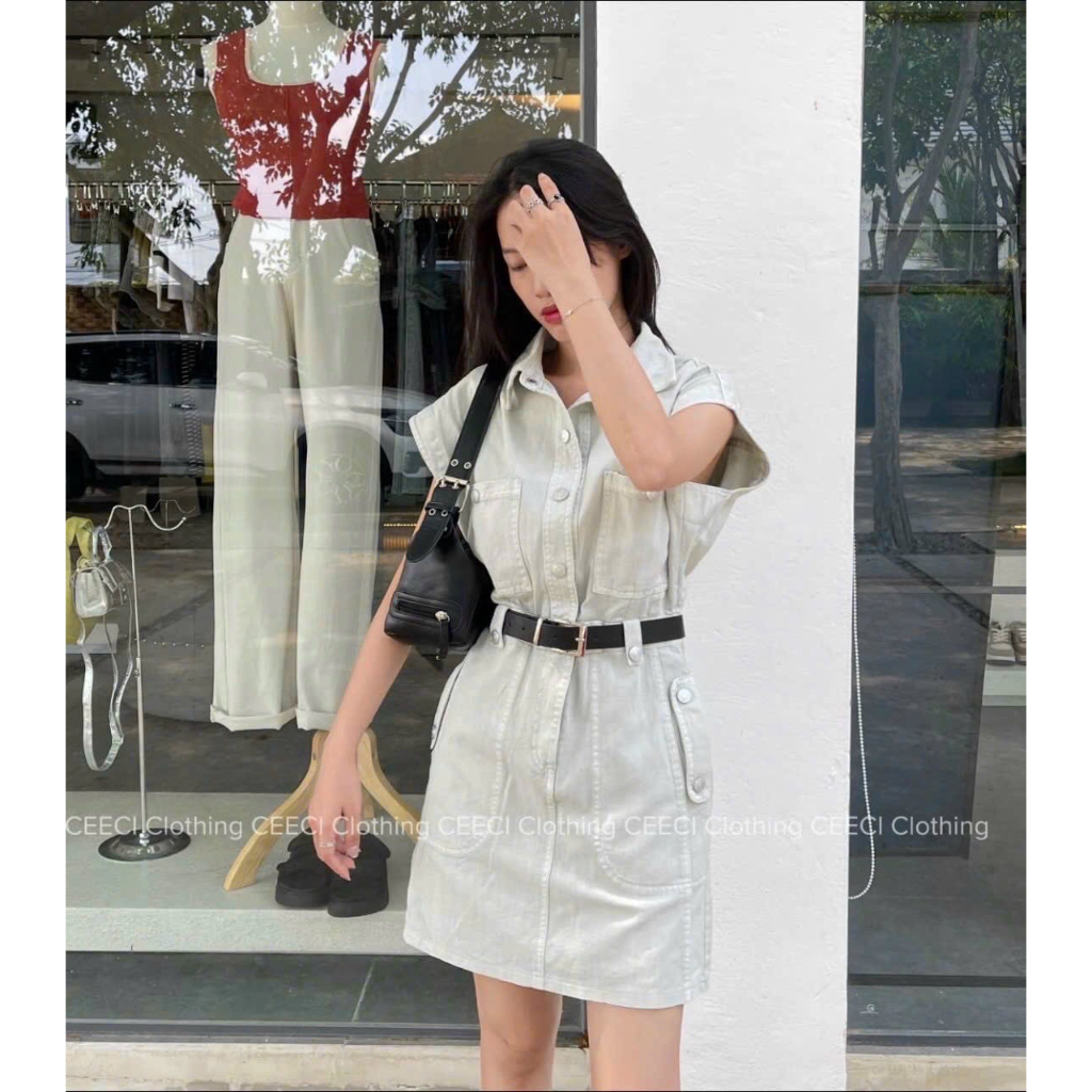 ĐẦM SƠ MI SÁT NÁCH KÈM BELT