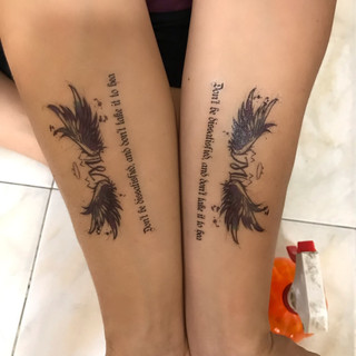 Hình xăm dán giáng sinh tattoo noel cánh và hoa tuyết đầu mùa 10x6cm- mua 5 tặng 1 tấm đồng size