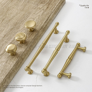 Tay nắm cửa tủ ngăn kéo, tay nắm tủ bếp đồng nguyên chất màu vàng đồng mã BHG118