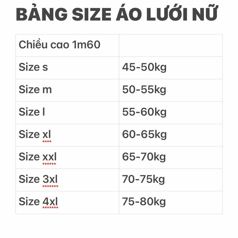 Áo Lưới Nữ Bigsize 80kg Dáng suông